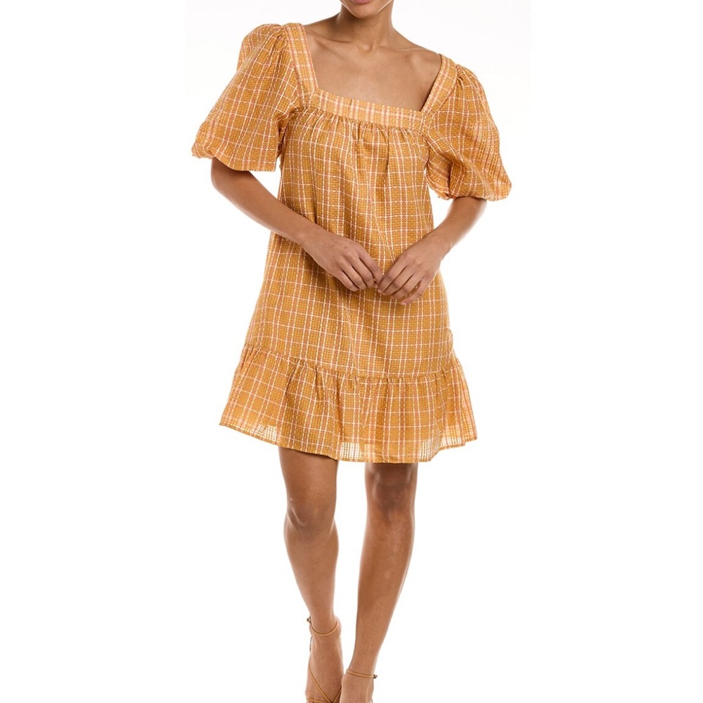 Marie Oliver Kaylee Puff Sleeve Shift Dress in Desert Size XS New